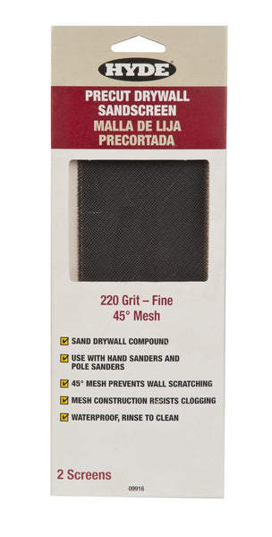 HYDE 09916 220-Grit Drywall Screen, 45 Degree Mesh