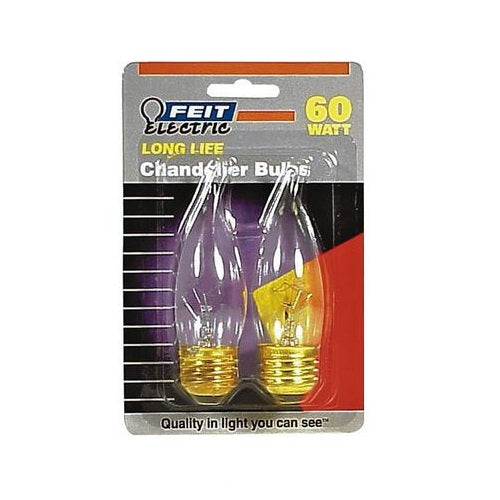 Feit Electric BP60EFC Flame Tip Chandelier Light Bulb, 60 Watts, 120 Volt