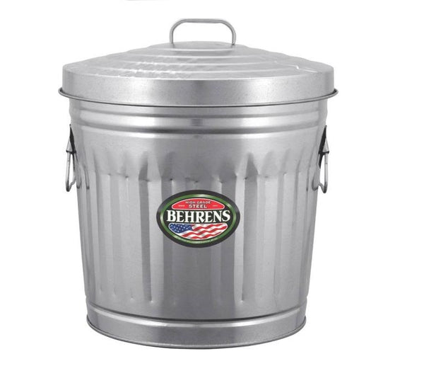 Behrens 6210 Utility Steel Trash Can With Lid, 10 Gallons