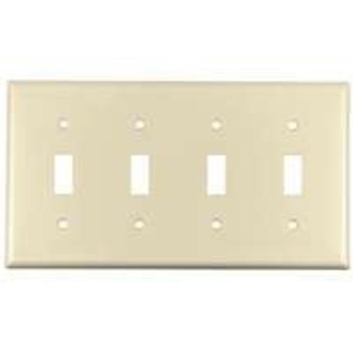 Cooper Wiring 2154A-BOX 4G Toggle Plate, Almond, Flush fitting