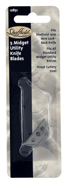 Sheffield 12851 Midget Utility Knife Blade, 5/Pack