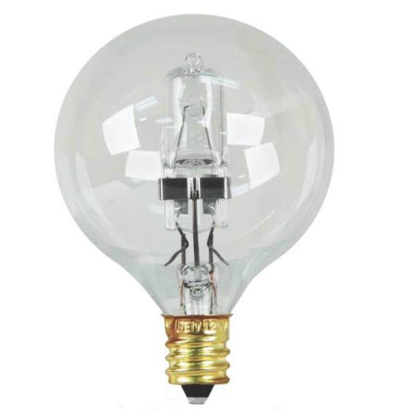 Feit Electric BPQ40G161/2 Energy Saving Halogen Light Bulbs Candelabra Globe, 40 Watts