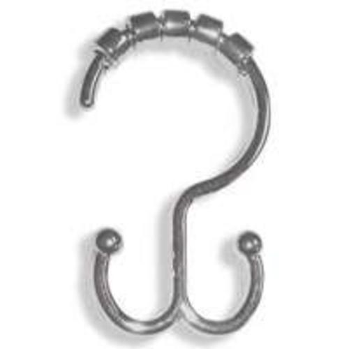 Zenith 96SS Double Shower Curtain Liner Roller Hook, Chrome