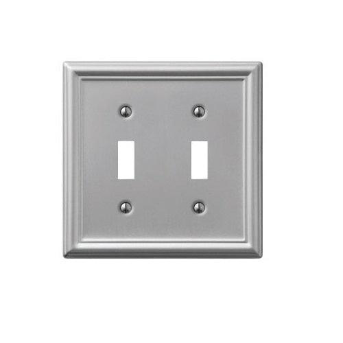 Amerelle 149TTBN Chelsea Steel 2 Toggle Wall Plate, Brushed Nickel