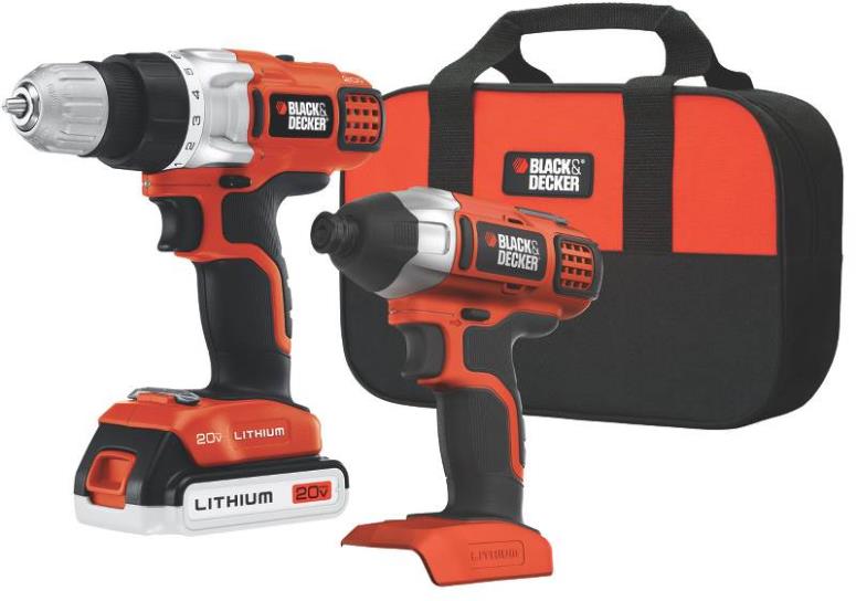 Black & Decker BDCD220IA-1 Drill Driver & Impact Driver Combo Kit, 20 Volt