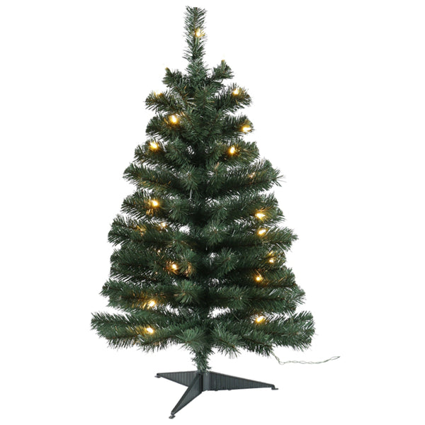 Santas Forest 61936 Fir Noble Sheared Prelit Christmas Tree, 3 Ft