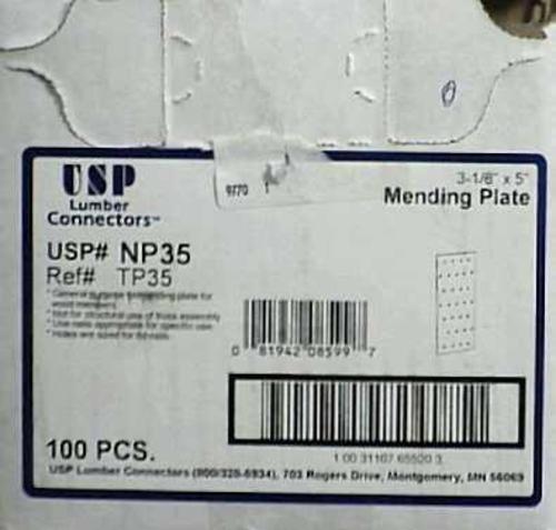 Usp Structural Connectors NP35 Plate Mending 3-1/8&#039;&#039; X 5&#039;&#039;