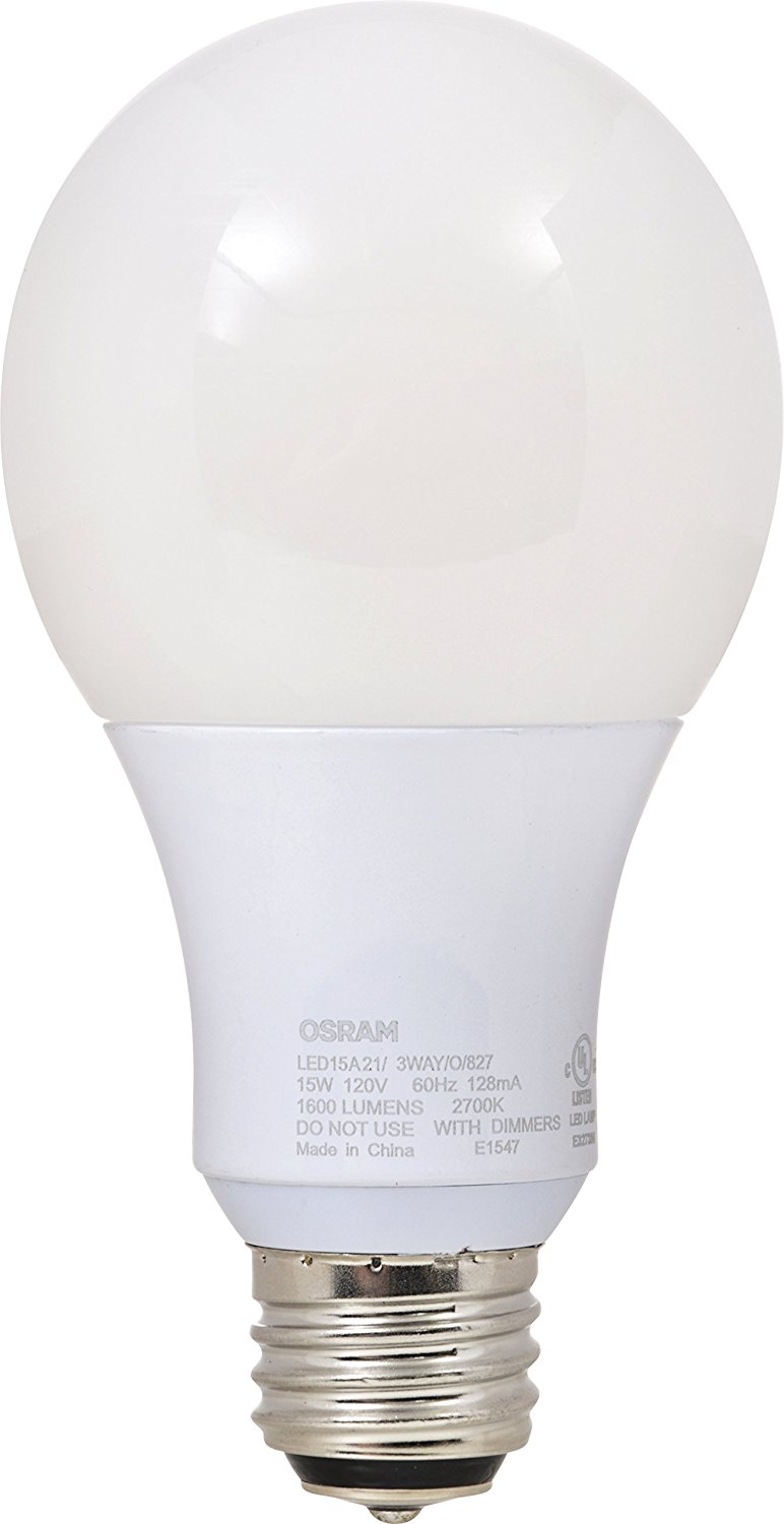 Sylvania 74021 3-Way LED Light Bulb, Soft White, 4.5/8.5/15 W