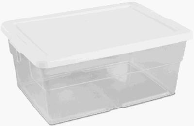 Sterilite® 16428012 Storage Box, White Lid, 6 Qt