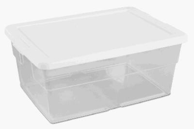 Sterilite 16428012 Storage Box with White Lid, 16 Qt