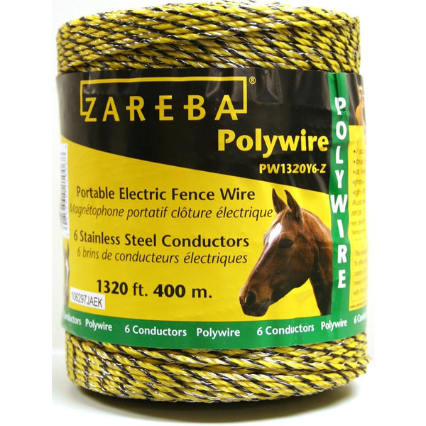 Zareba PW1320Y6-Z Poly Fence Wire, 400 Meter, 6 Conductors