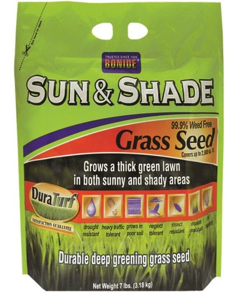 Bonide 60224 Sun & Shade Grass Seed, 7 Lbs