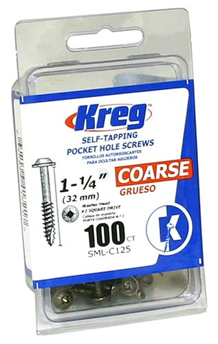 Kreg SML-C125-100 Pocket-Hole Washer Head Screw, #8 Coarse, 1-1/4 ", Count 100