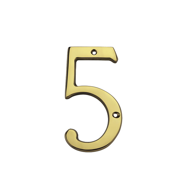National Hardware N207-217 V1902 #5 House Numbers, Solid Brass, 6"