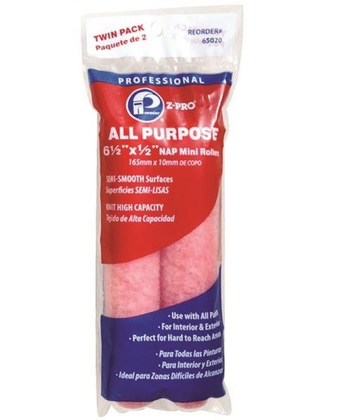 Premier Paint Roller 65020 Z-Pro All Purpose Mini-Roller Cover, 6-1/2"
