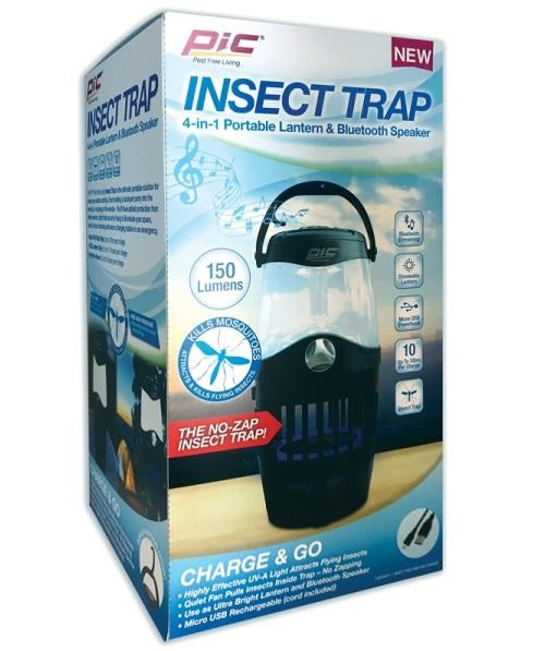 PIC OUT-LAN 4-In-1 Portable Lantern & Bluetooth Speaker Insect Trap