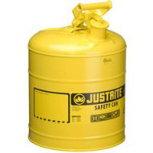 Justrite 7150200 Type 1 Safety Diesel Can 5 Gallon, Yellow