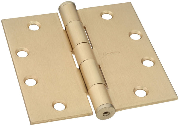 National Hardware S820-738 Door Hinge, Steel, Satin Brass, 4-1/2" L