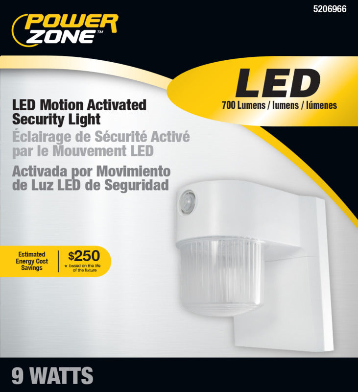 Powerzone O-JJ-700-MW Motion Sensor LED Light, White, 700 Lumens