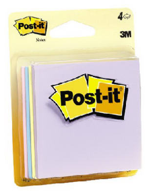 Post-it® 5401A Note Pads, 3" x 3", Assorted, 4-Pack