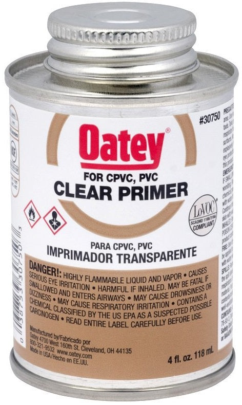 Oatey 30750 NSF Listed Primer, Clear, 4 OZ