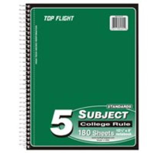 Top Flight WB2185/DPF 5-Subject College Rule Note Book