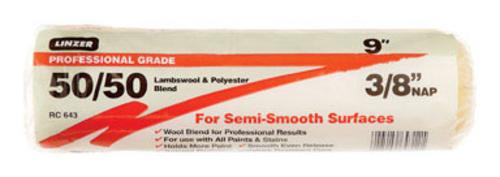 Linzer RC643-9 Professional Grade 50/50 Paint Roller Cover, 9" X 3/8" Nap