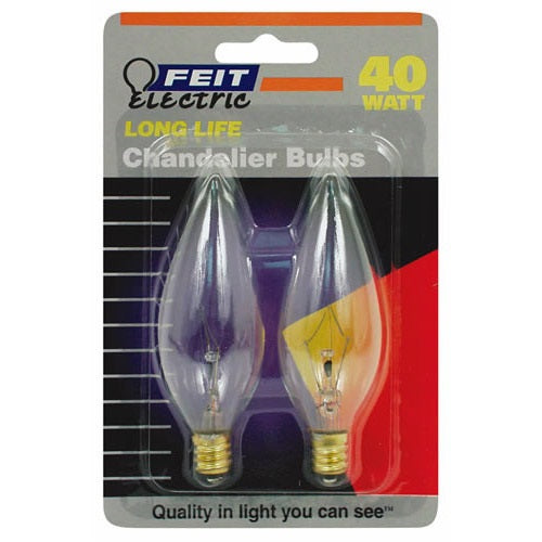Feit Electric BP40CTC Incandescent Chandelier Light Bulb, 40 Watts, 120 Volt