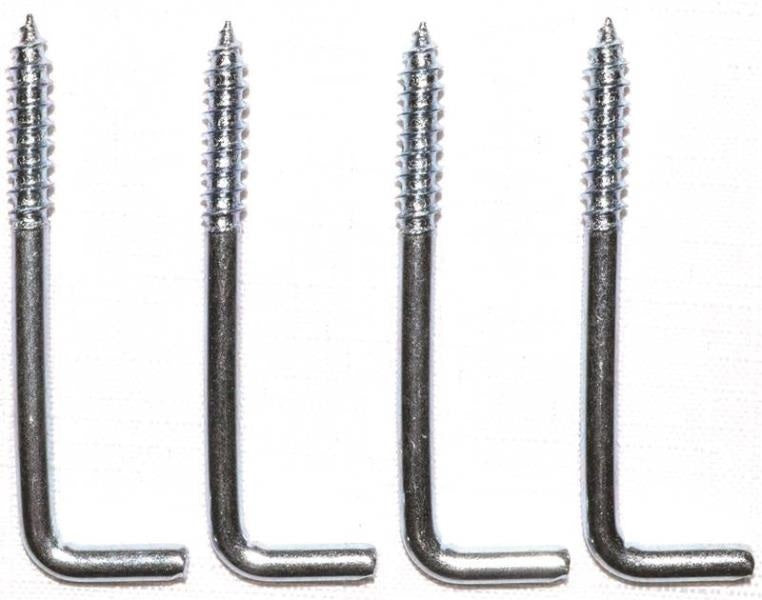 Prosource LR-397-PS Square Bend Screw Hooks, 2-1/4", Bright Zinc, 4/Pack
