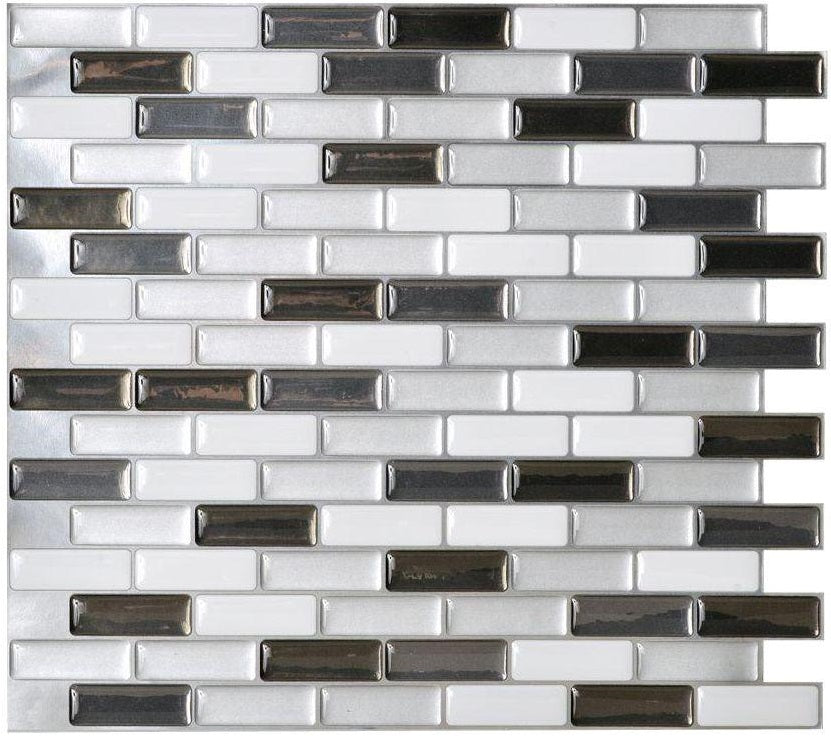 Smart Tiles SM1030-1 Murano Adhesive Decorative Wall Tile, Metallik