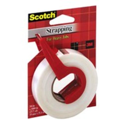 Scotch 52 Strapping Tape with Dispenser, 3/4" x 100", White