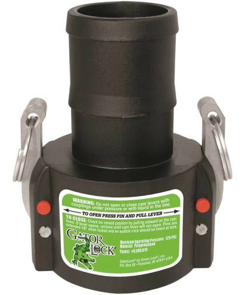 Green Leaf GLP 150 C Female Cam Lever Locking Hose Coupling, Polypropylene, 1-1/2"