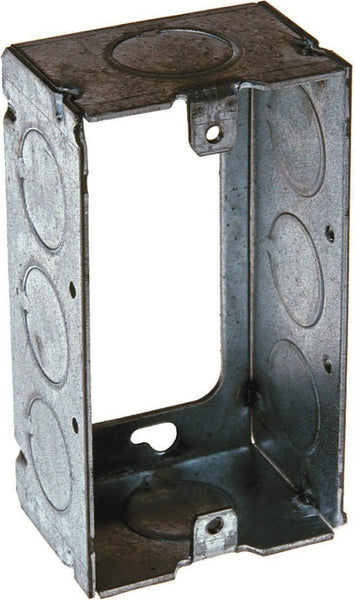 Raco 653 Utility Box Extension Ring, Galvanized, 4" L x 2" W x 1-1/2" D