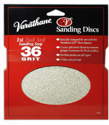 Varathane 203937 Sanding Discs for EZV Floor Sander, 7", 50-Grit, 3-Pack