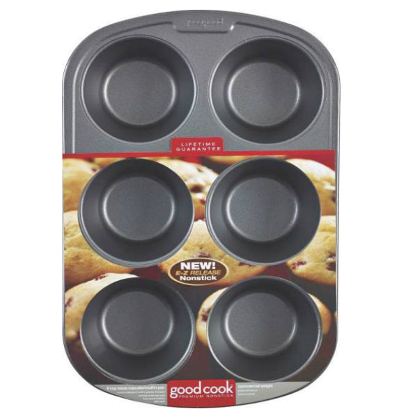 Good Cook 04033 6 Cup Texas Size Muffin Pan, 3.5"