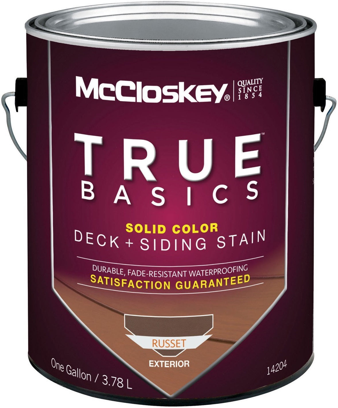 McCloskey 14204 True Basics Exterior Acrylic Deck & Siding Stain, Gallon, Russet