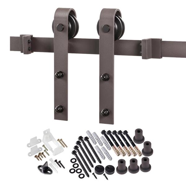 Renin BD102K-78 Bent Strap Barn Door Hardware Kit, Antique Bronze