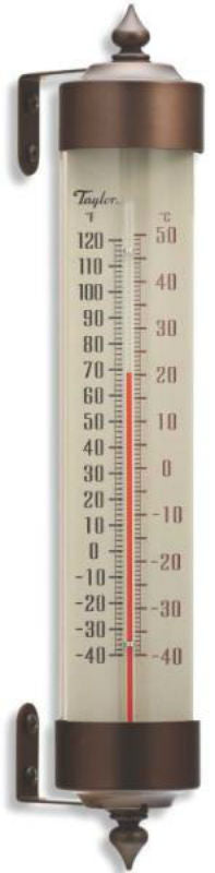 Taylor 482BZ Tube Glass Thermometer, 12.25", Bronze