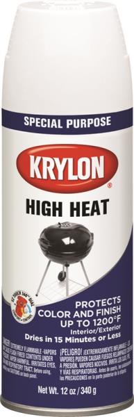 Krylon K01505000 HI Heat Spray Paint, 12 Oz, White