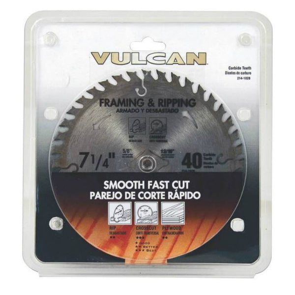 Vulcan 415561OR Carbide Crcular Saw Blade, 7-1/4" x 40