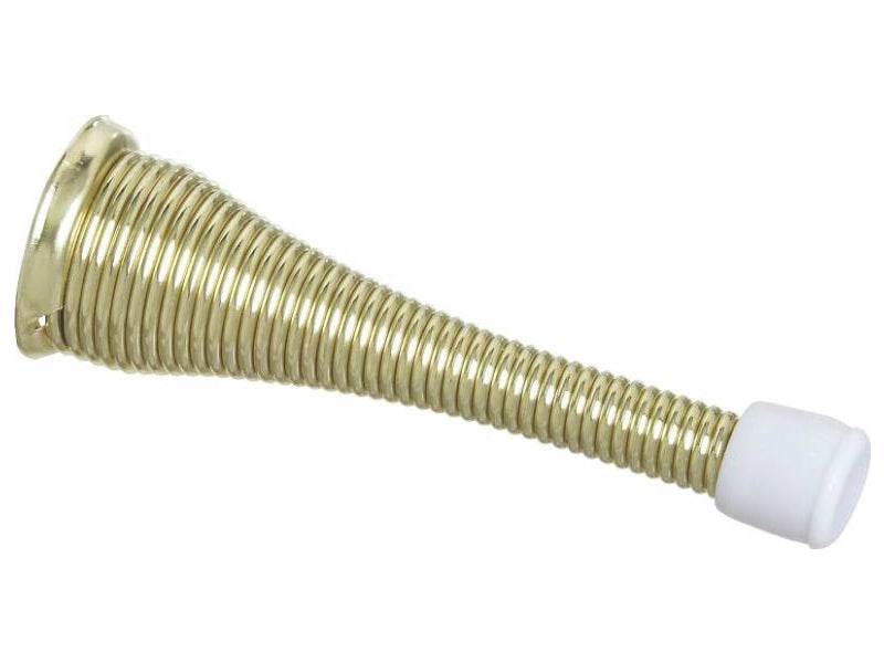 Stanley 830166 Spring Baseboard Door Stop, Polished Brass, 3"