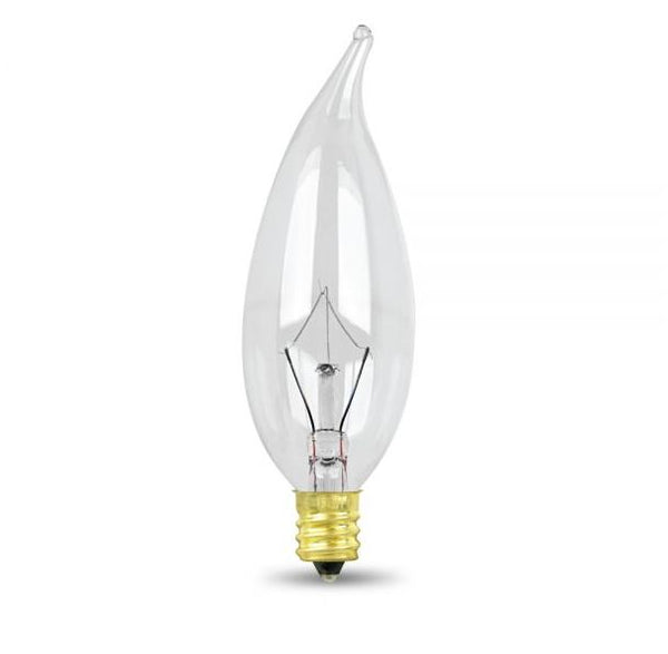 Feit Electric 40CFC/TL Candelabra Base Incandescent Light Bulb, 40 Watts