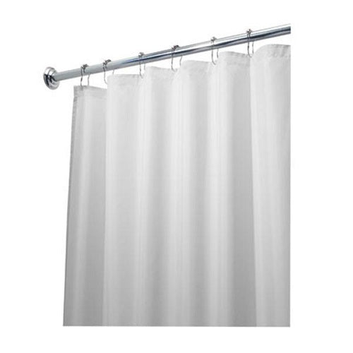 InterDesign 14652 Fabric Shower Curtain Or Liner, 72" x 72", White