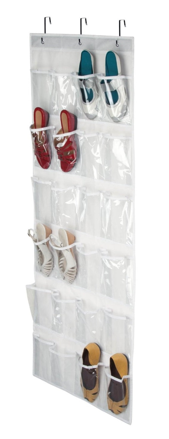 Honey Can Do SFT-01575  24-Pocket Door Shoe Organizer, White