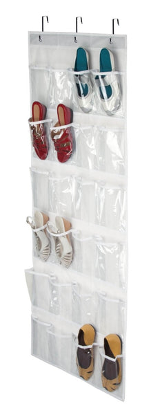 Honey Can Do SFT-01575  24-Pocket Door Shoe Organizer, White