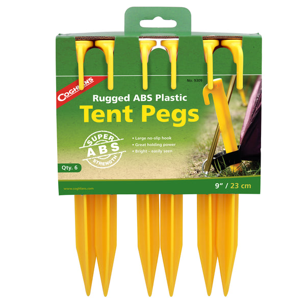 Coghlan&#039;s 9309 ABS Tent Peg, 9", Bright Yellow