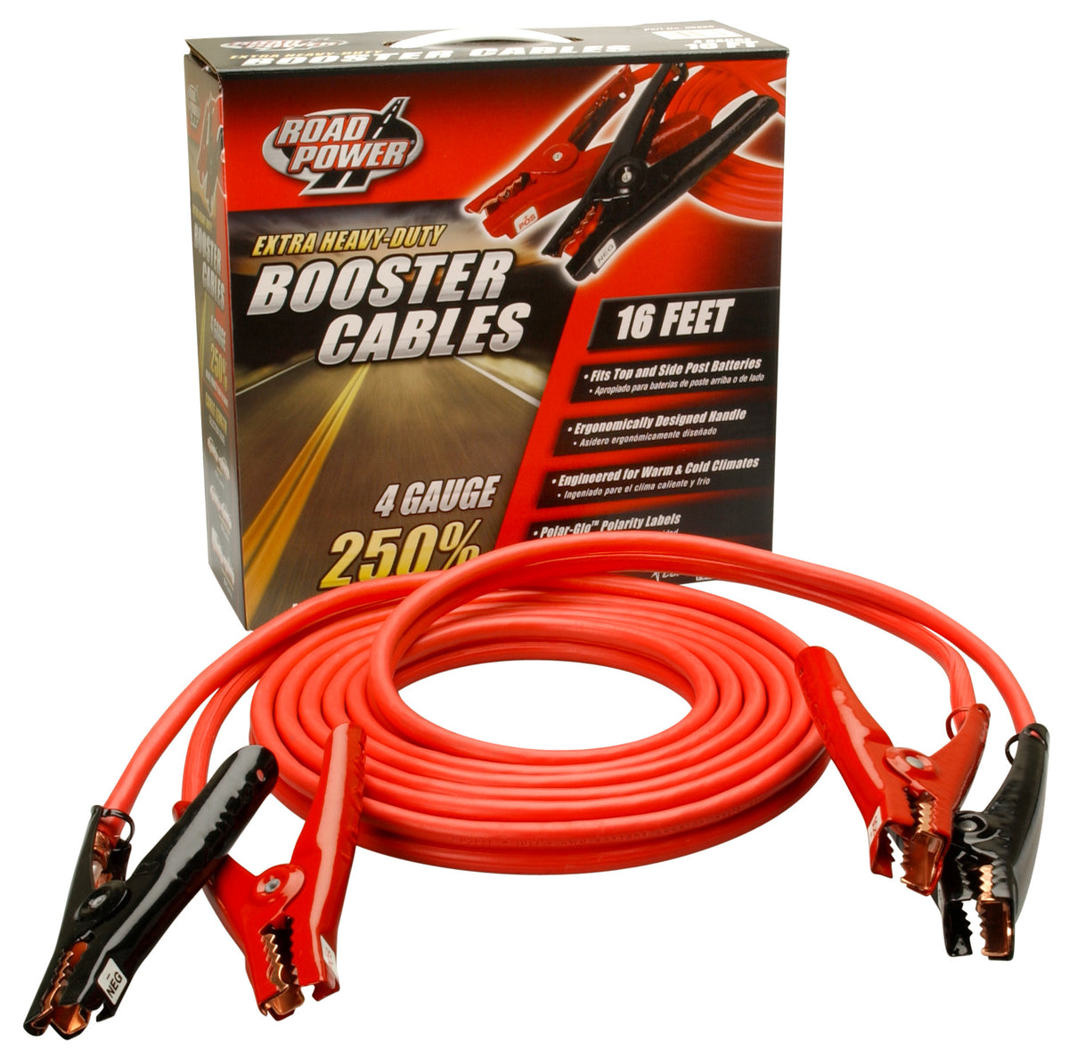 Road Power 08666-00-04 4-Gauge Booster Cable, 16&#039;