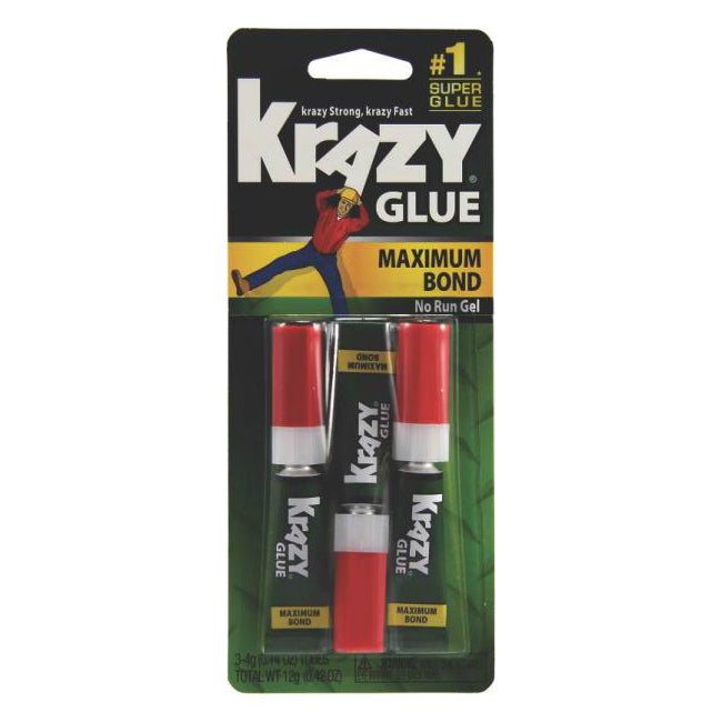 Krazy Glue KG48812 Maximum Bond Super Glue, 4 Oz, Package Of 3