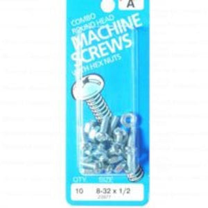 Midwest 23977 Combo Round Head Machine Screw 8-32x1/2", Zinc