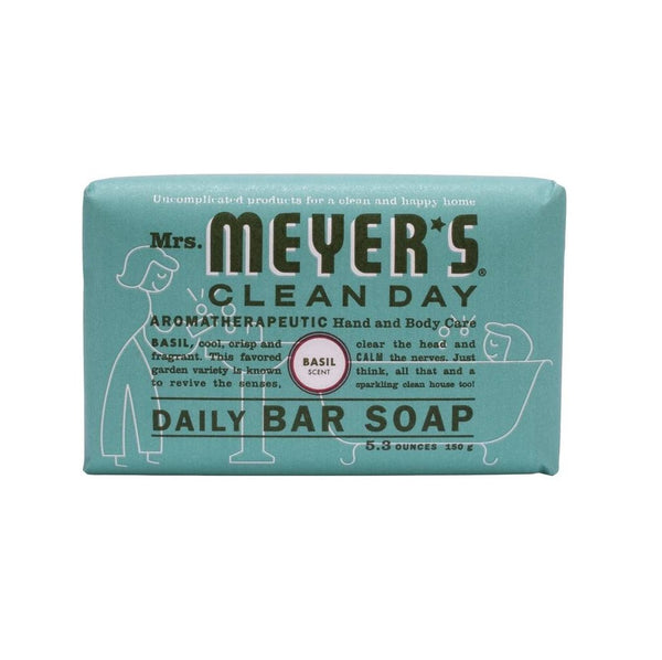 Mrs. Meyer 326696 Daily Bar Soap, Basil Scent, 5.3 Oz